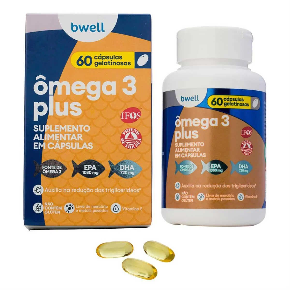 Ômega 3 Plus bwell 60 Cápsulas