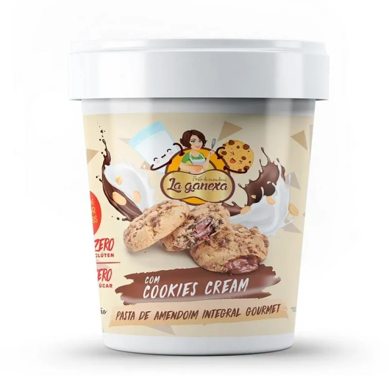 Pasta de Amendoim Integral Gourmet (1,05kg) – Sabor: com Cookies Cream