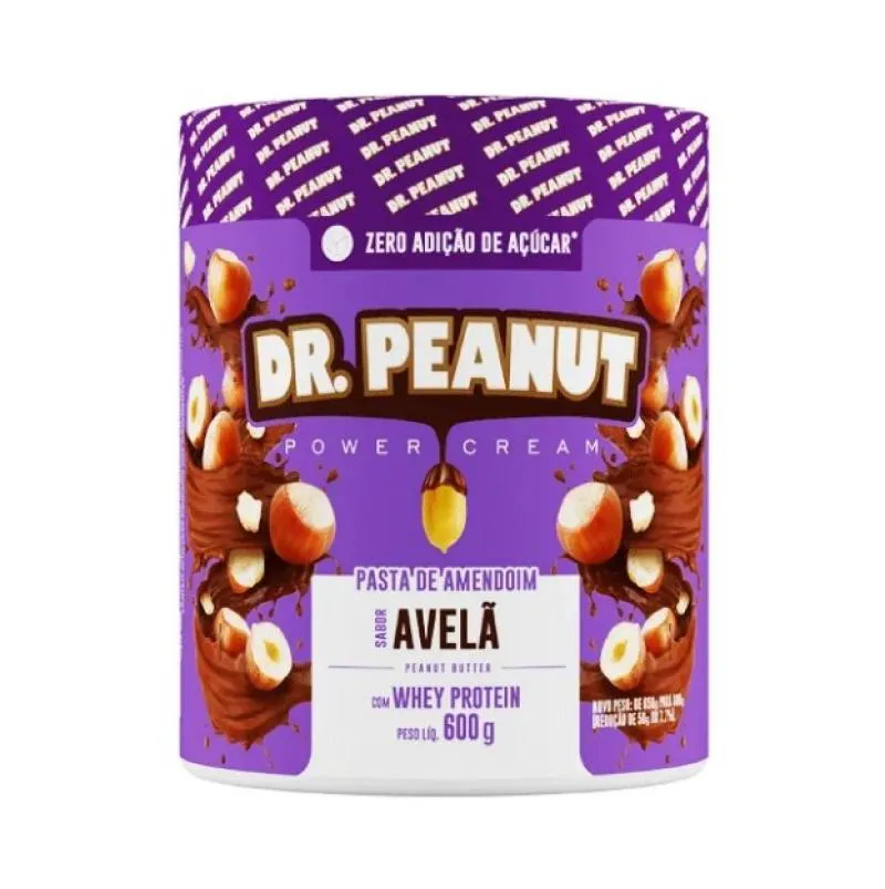 Pasta de Amendoim Whey Protein Dr. Peanut 600g Avelã