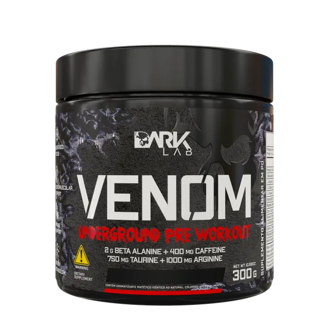 Pré Treino Venom Underground Dark Lab Frutas Vermelhas 300g