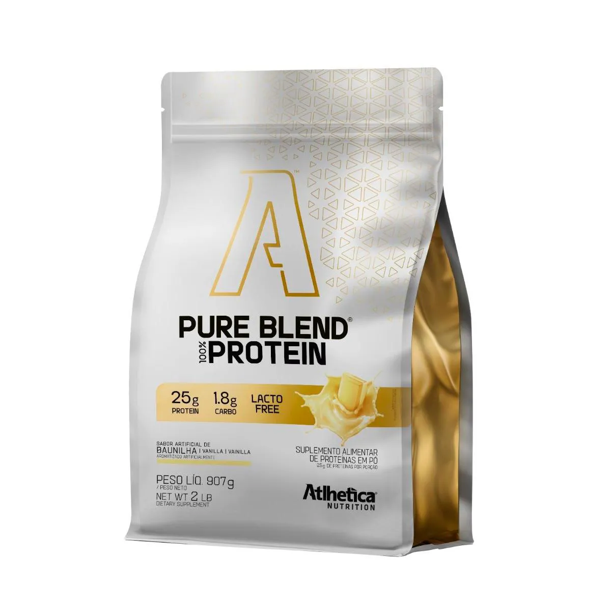 Proteína em Pó Pure Blend 100% Protein Atlhetica Nutrition Lacto-Free Baunilha 907g