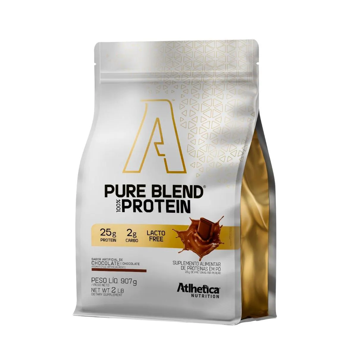 Proteína em Pó Pure Blend 100% Protein Atlhetica Nutrition Lacto-Free Chocolate 907g