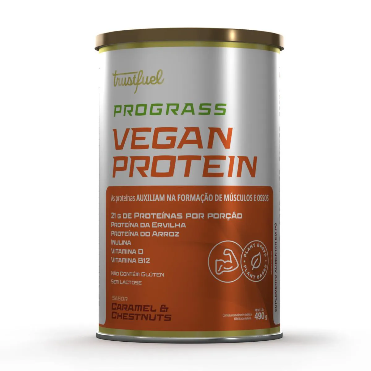 Proteína Vegetal Trustfuel Prograss Vegan Protein Caramel & Chestnuts 490g