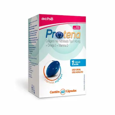 Protena Colágeno Não Hidrolisado Tipo II 40mg + Ômega 3 + Vitamina D – 60 cápsulas