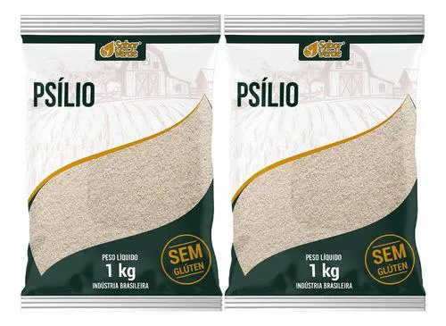 Psyllium Psilio em Flocos 2 X 1kg Sabor Verde