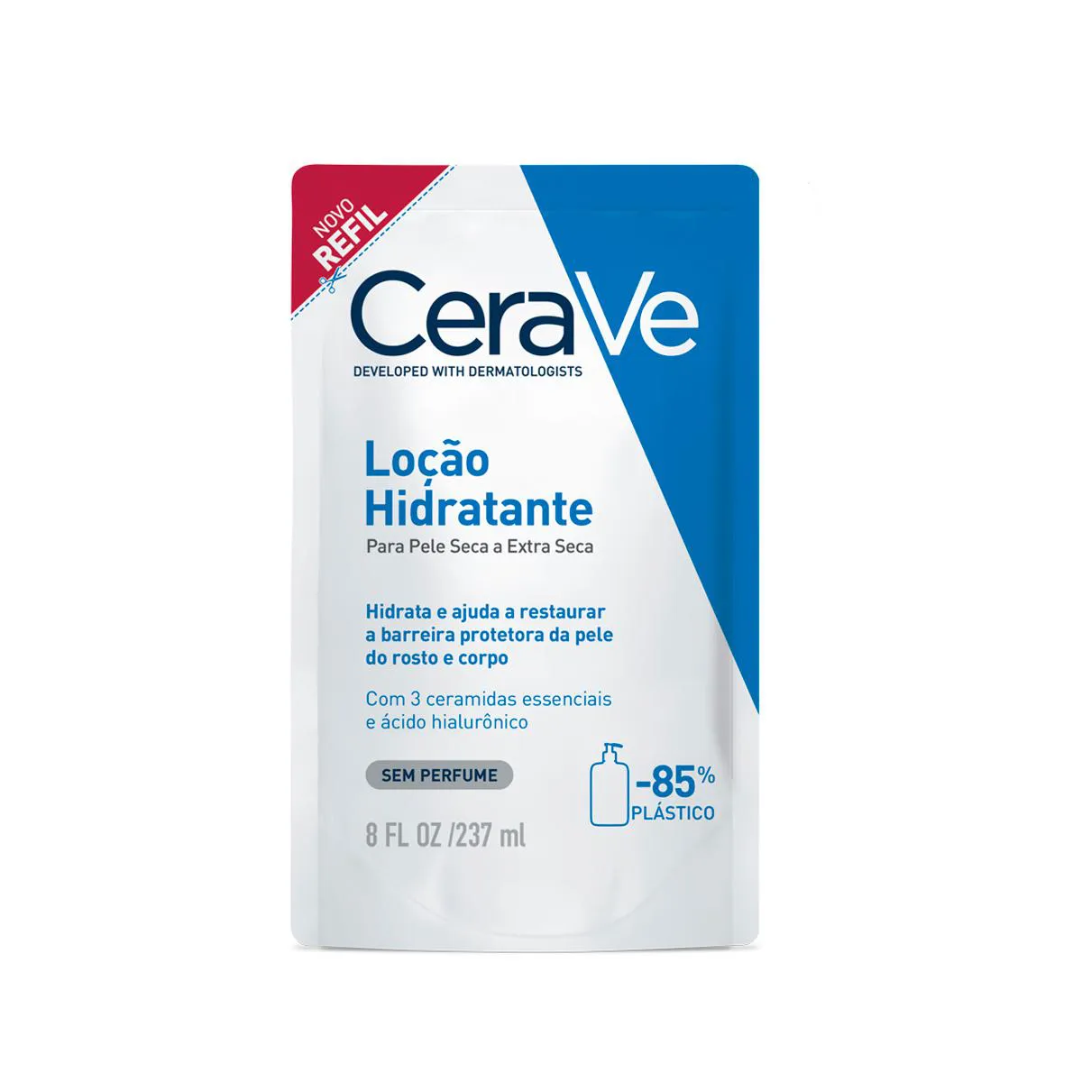 Refil Loção Hidratante Corporal CeraVe Refil Econômico com Ceramidas e Ácido Hialurônico 237ml