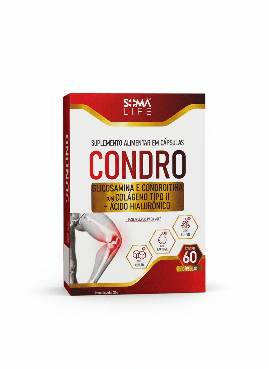 Suplemento Alimentar Glicosamina + Condroitina + Colágeno + Hialurônico 60 capsulas