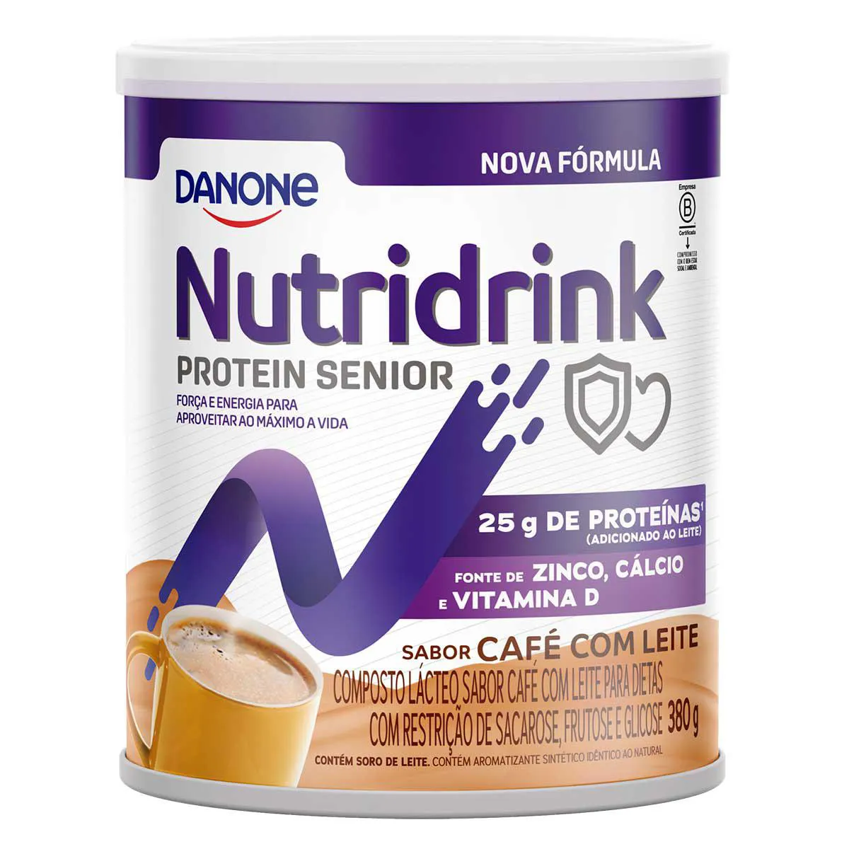 Suplemento Alimentar Nutridrink Protein Senior Pó sabor Café com Leite 380g
