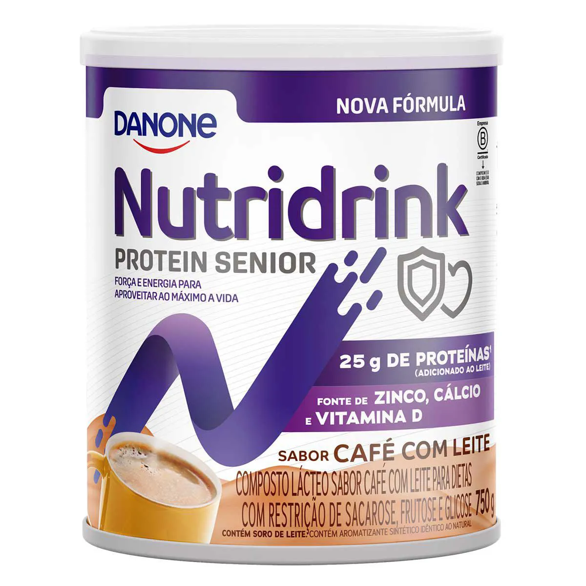 Suplemento Alimentar Nutridrink Protein Senior Pó sabor Café com Leite 750g