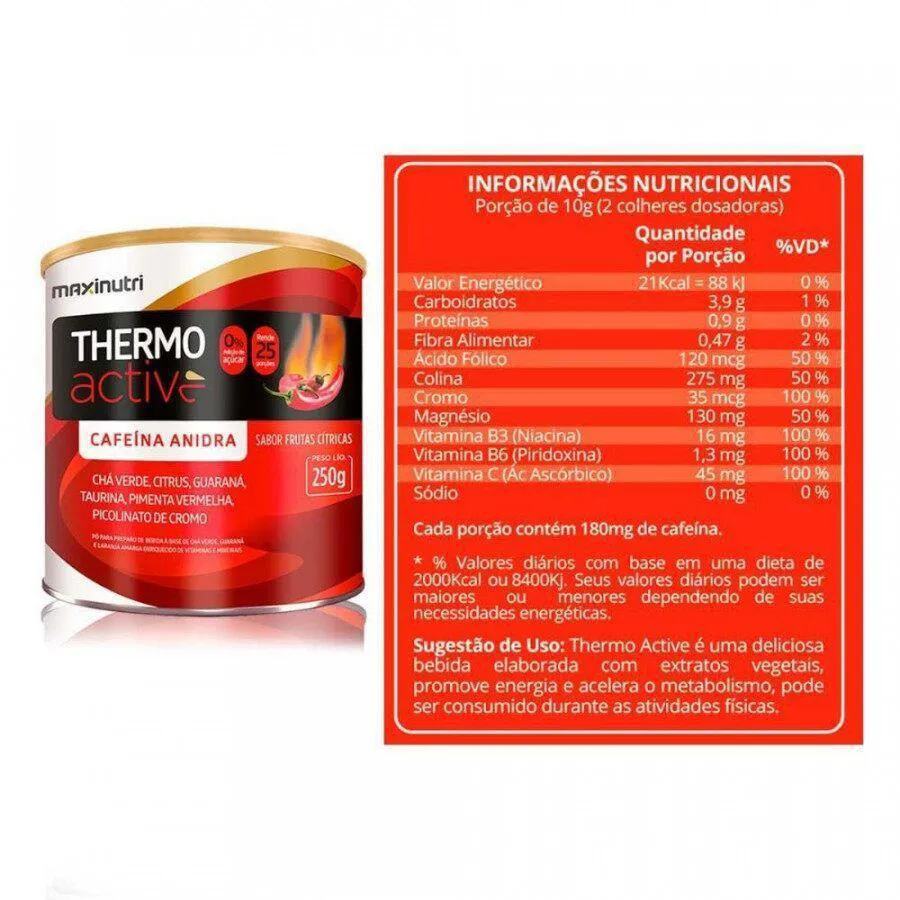 Thermo Active Termogênico Frutas Cítricas 250g Maxinutri
