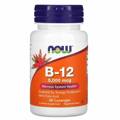 Vitamina B12 5000MCG 60 Pastilhas – Now Foods