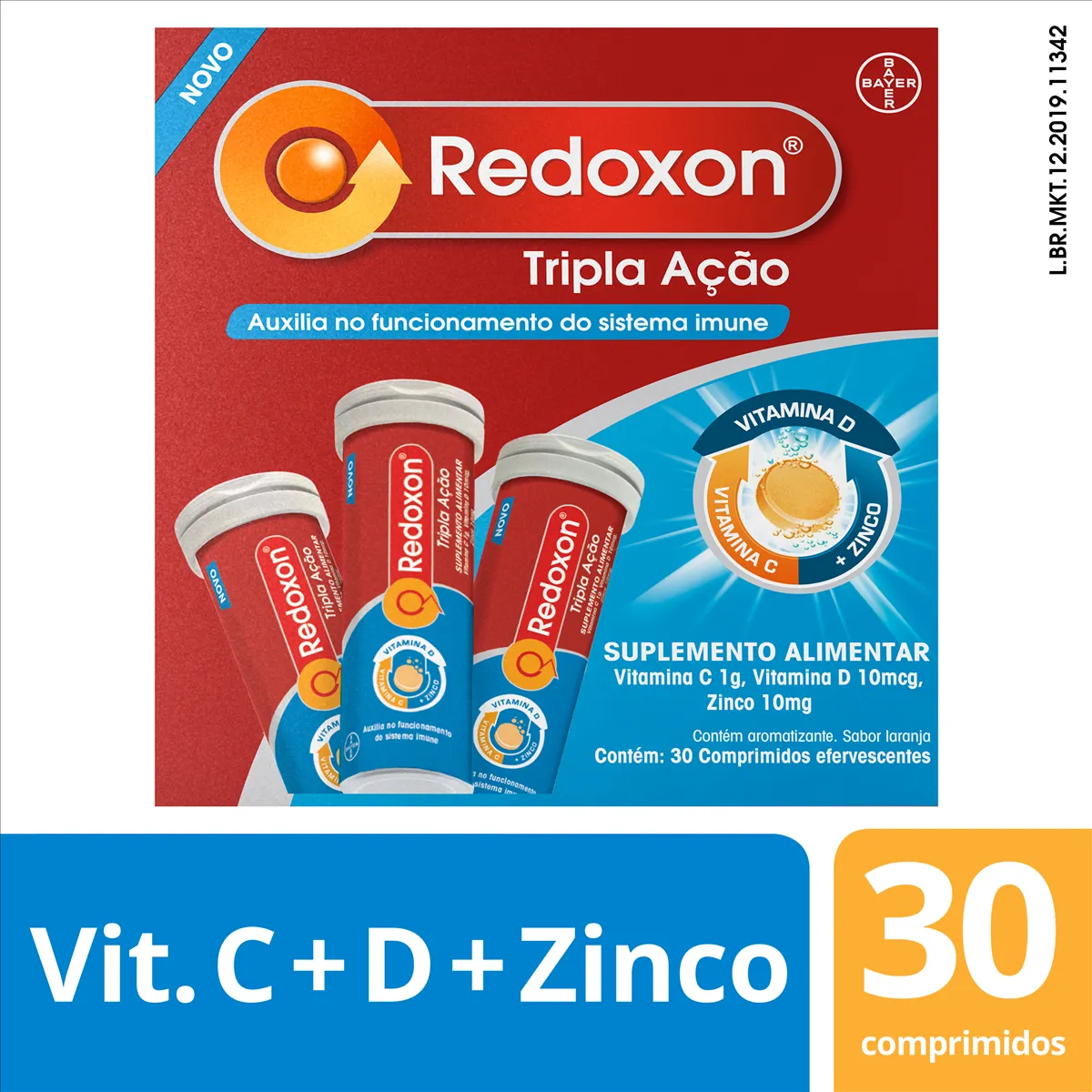 Vitamina C Efervescente Redoxon Tripla Ação 30 comprimidos