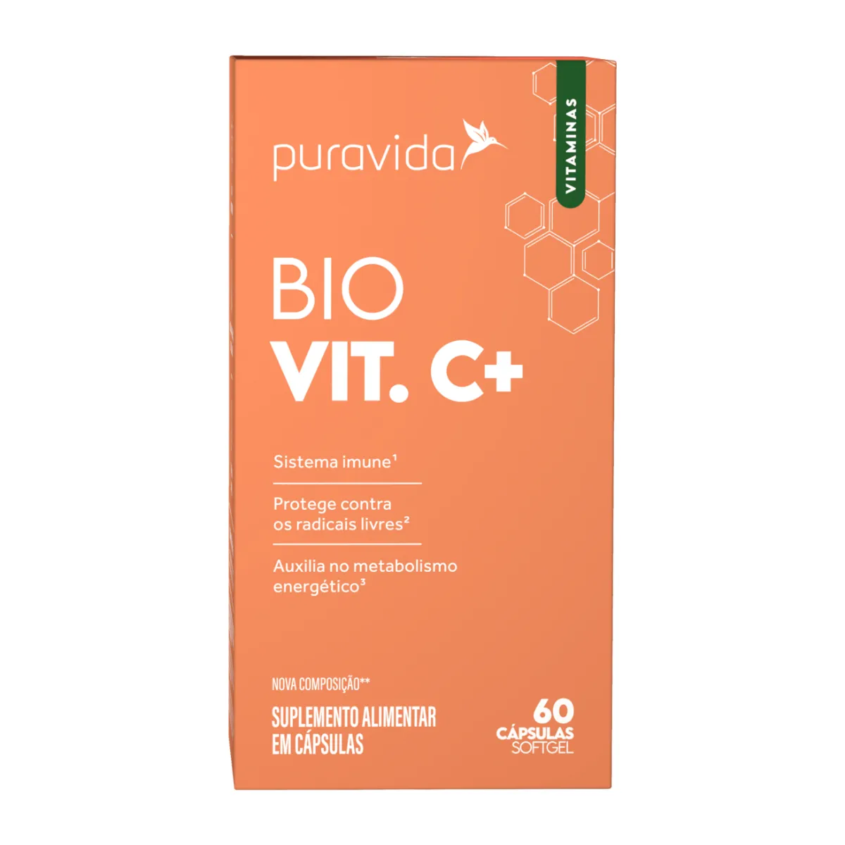 Vitamina C Puravida Bio Vit C+ 60 cápsulas