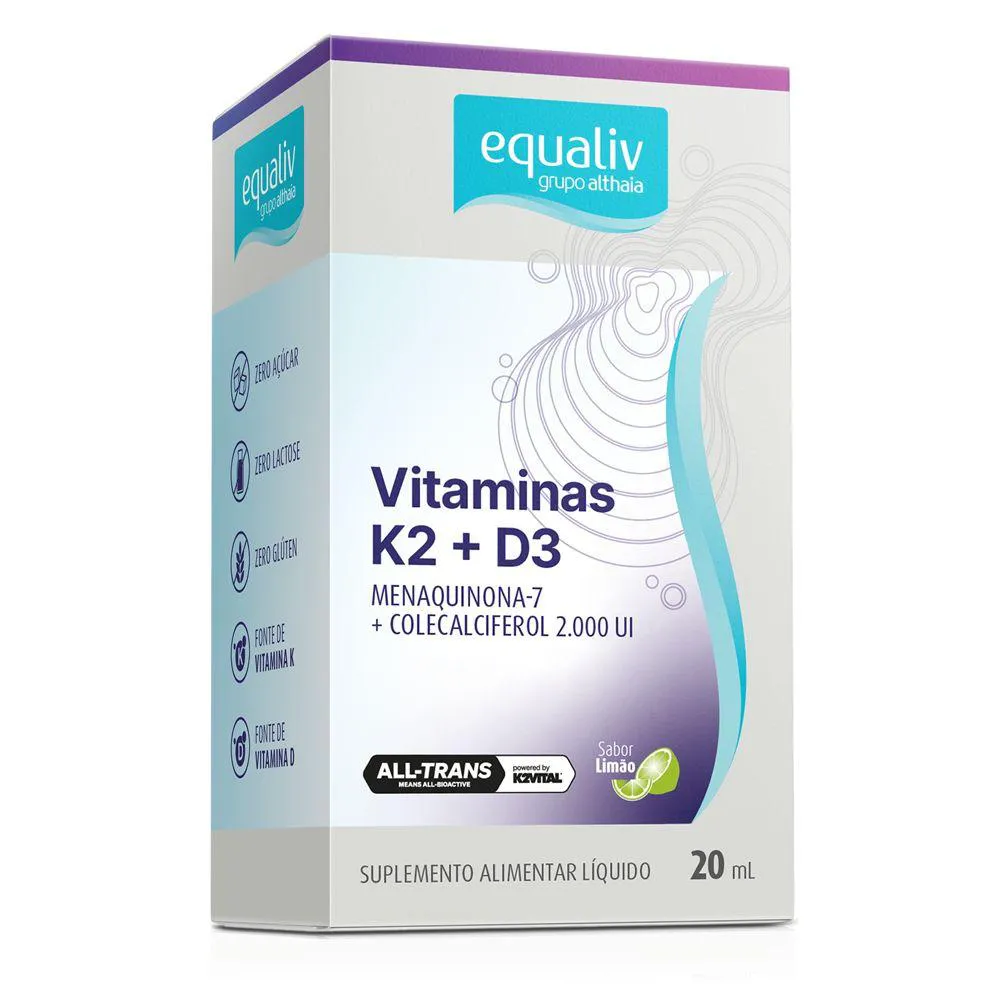 Vitamina K2 D3 80 Mg 2000 Ui 20 Ml Gotas Limão – Equaliv