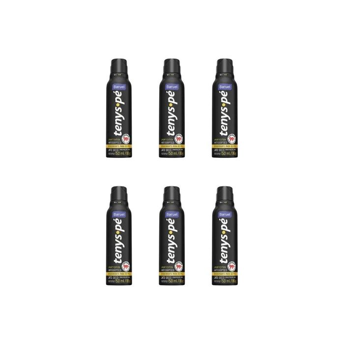 Talco Pes Tenys Pe Baruel Aerossol 150ml Seco Sport - 6un