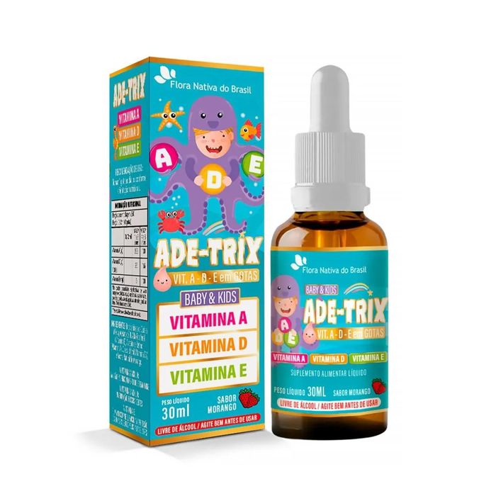 Ade-trix Kids (vitamina A, D e E) Sabor Morango 30ml Flora Nativa