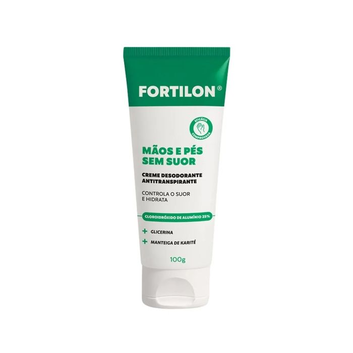 Creme Desodorante Antitranspirante Fortilon Mãos e Pés sem Suor 100g