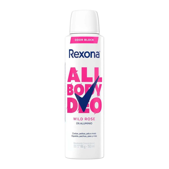 Desodorante Corporal Aerossol Rexona All Body Deo Wild Rose 150ml