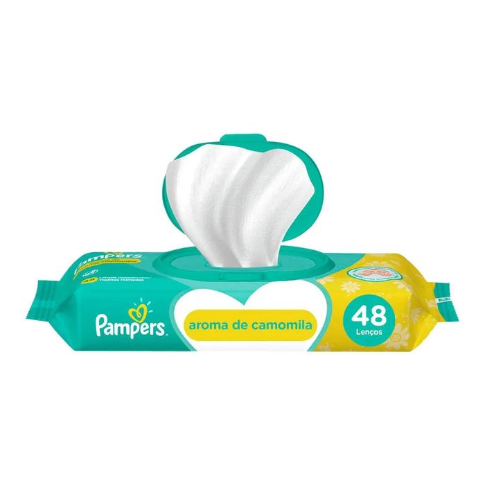 Lenco Umedecido Pampers Com 48 Camomila