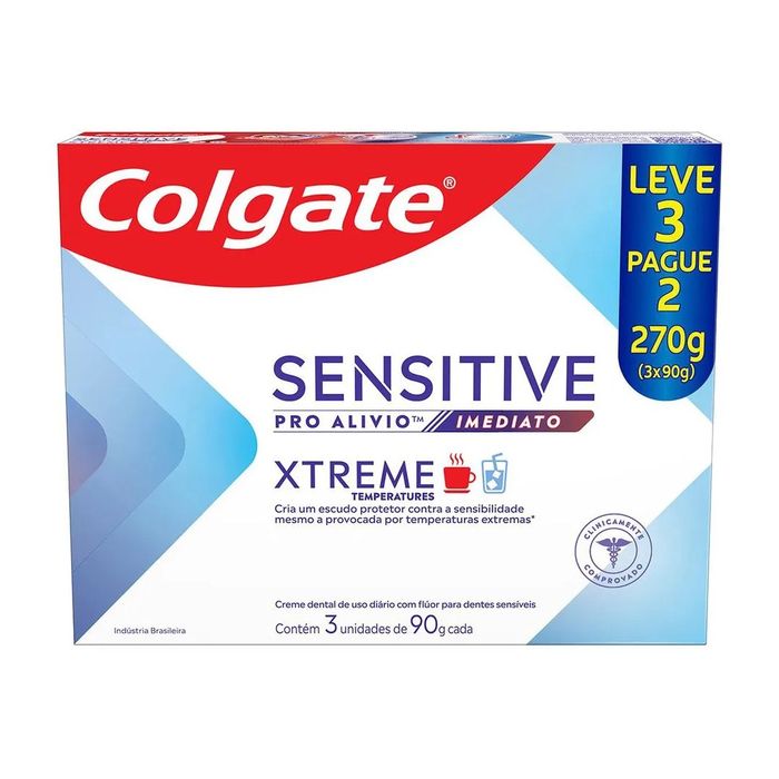 Creme Dental Colgate Sensitive Pro Alívio Imediato Xtreme 90g 3 Unidades