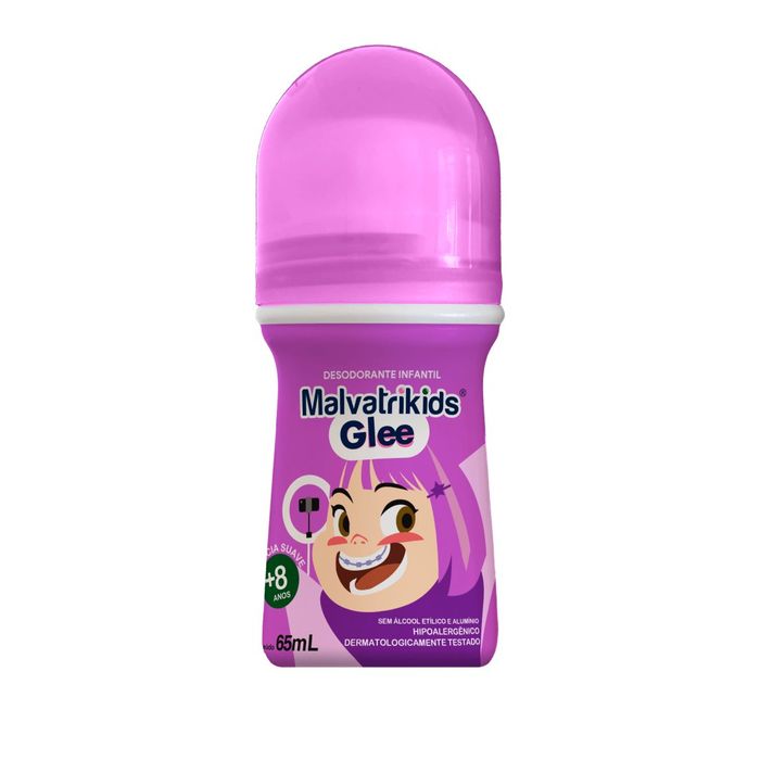 Desodorante Infantil Malvatrikids Glee +8 anos Fragrância Suave Roll On 65ml