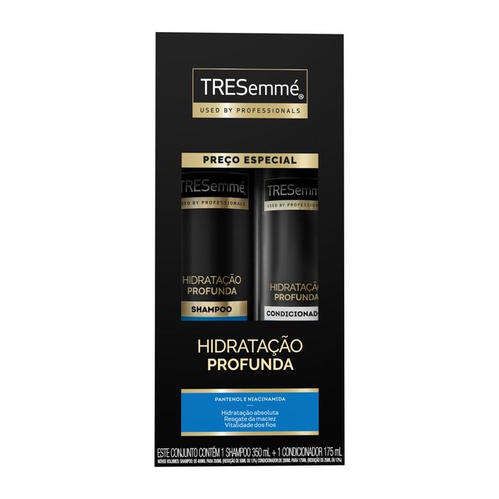 Kit Shampoo TRESemmé Hidratação Profunda 350ml 1 Unidade + Condicionador TRESemmé Hidratação Profunda 175ml 1 Unidade