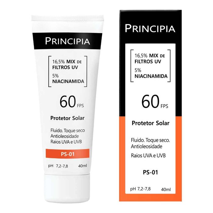 Protetor Solar Principia PS-01 FPS60 Mix de Filtros + Niacinamida 40ml