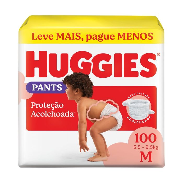 Fralda Pants Huggies Proteção Acolchoada M 100 Unidades