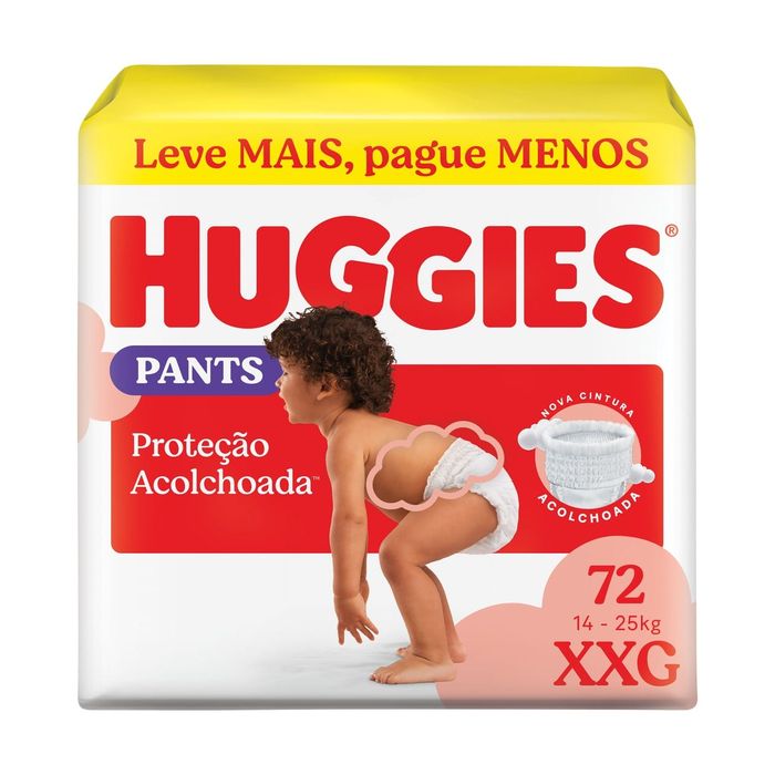 Fralda Pants Huggies Proteção Acolchoada XXG 72 Unidades