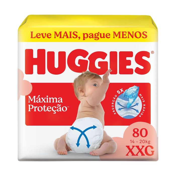 Fralda Huggies Máxima Proteção XXG 80 Unidades