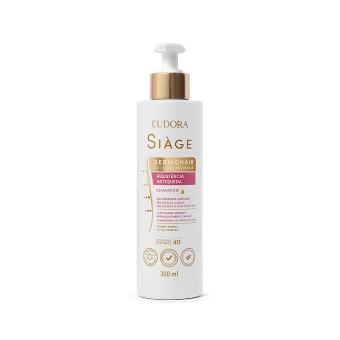 Shampoo Eudora Siàge DermoHair Resistência Antiqueda 300ml