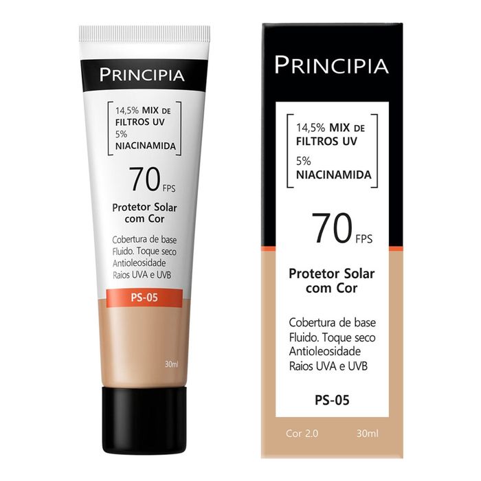 Protetor Solar Facial Principia Ps-05 Cor 2.0 Fps70 30ml
