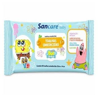 Toalhas Umedecidas Sancare Baby Bob Esponja 90 Unidades