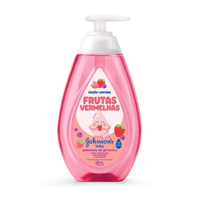 Sabonete Líquido Johnsons Baby De Glicerina Da Cabeça Aos Pés Frutas Vermelhas 400ml Edição Limitada