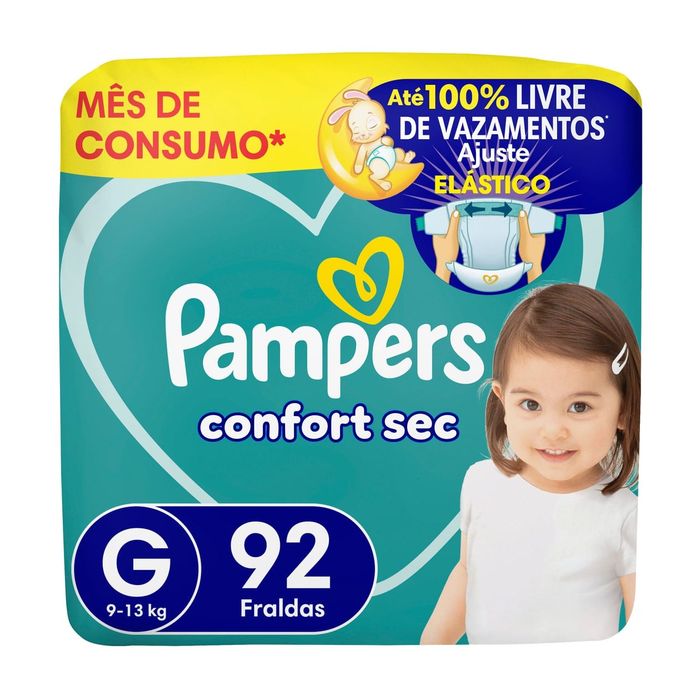 Fralda Descartável Infantil Pampers Confort Sec G 92 Unidades