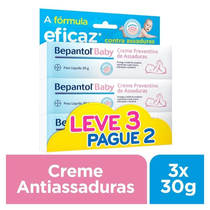 Kit Pomada para Assadura Bepantol Baby 30g 3 Unidades Leve 3 Pague 2
