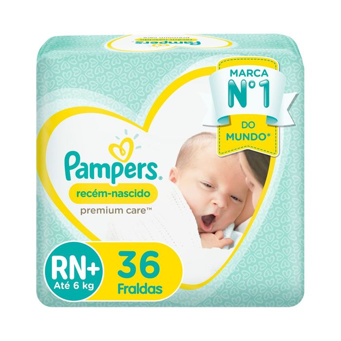 Fralda Pampers Recém-Nascido Premium Care RN+ 36 Unidades