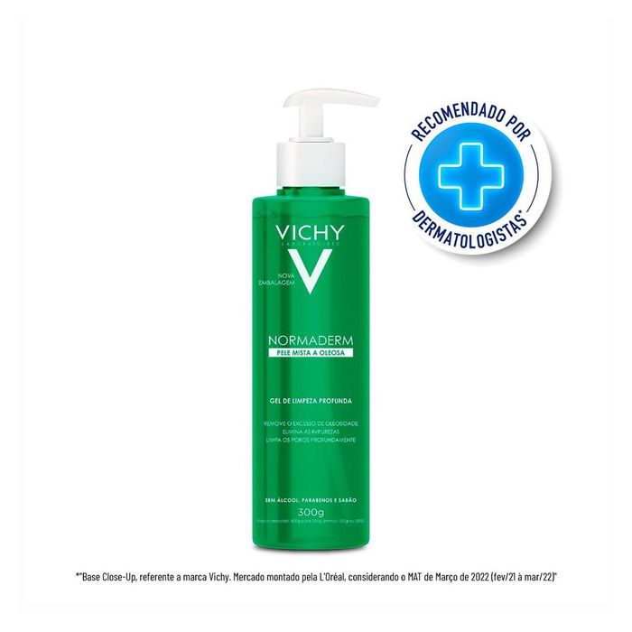 Gel de Limpeza Facial Vichy Normaderm Limpeza Profunda Pele Mista a Oleosa 300g