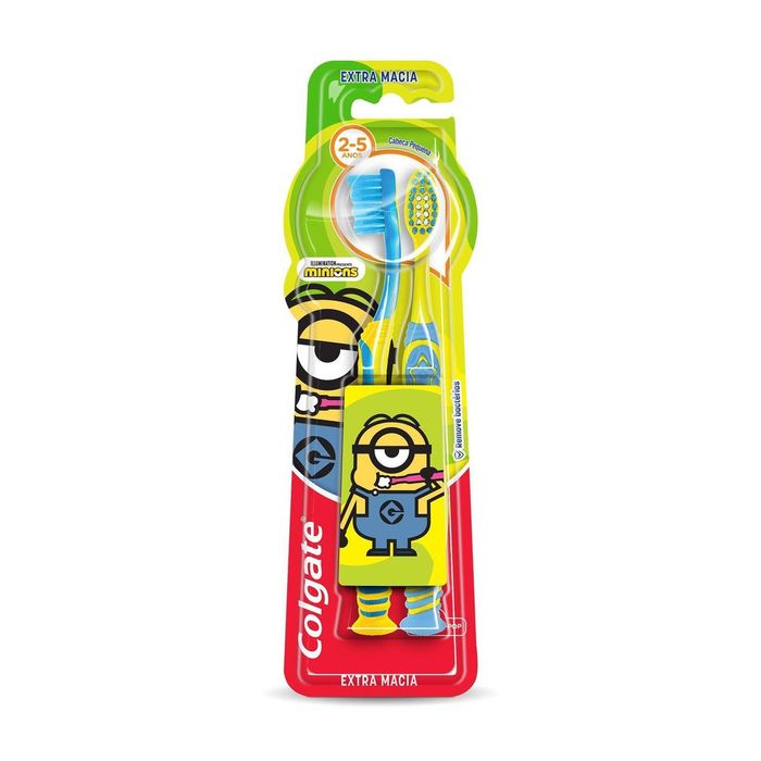 Escova Dental Infantil Colgate Smiles Minions Cerdas Extra Macias 2 a 5 anos 2 Unidades