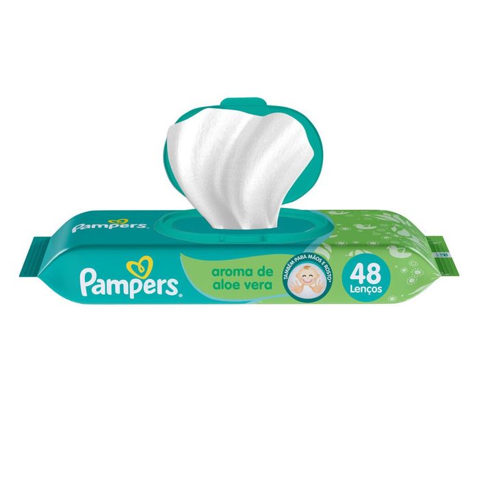 Lenços Umedecidos Pampers Aroma de Aloe Vera 48 Unidades