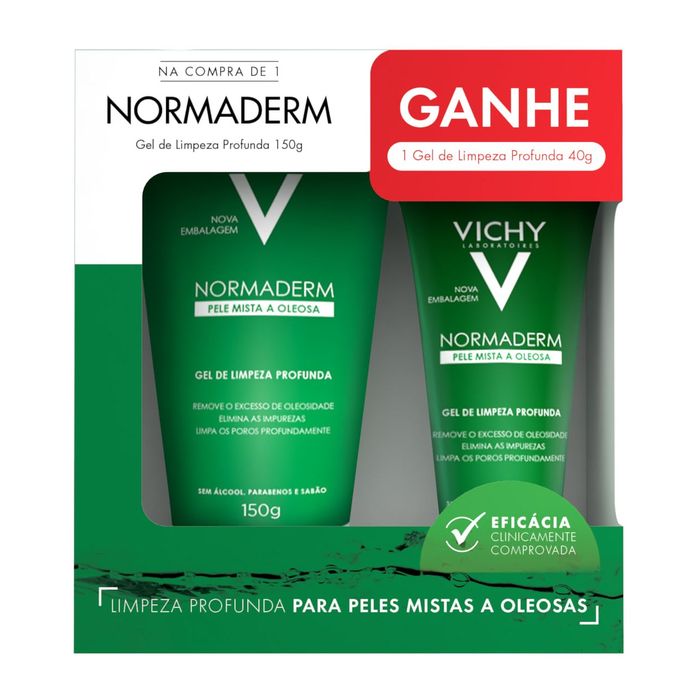 Kit Gel de Limpeza Facial Vichy Normaderm Profunda 150g + 40g