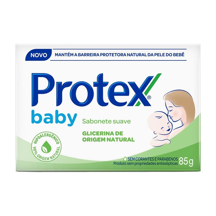 Sabonete Em Barra Para Bebê Protex Baby Glicerina Natural 85g
