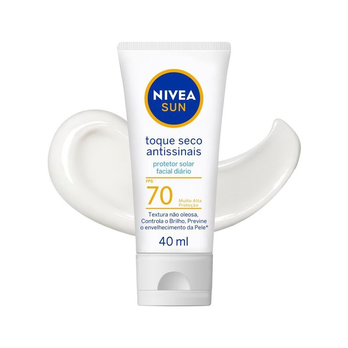 Protetor Solar Facial Nivea Sun Toque Seco Antissinais FPS70 40ml