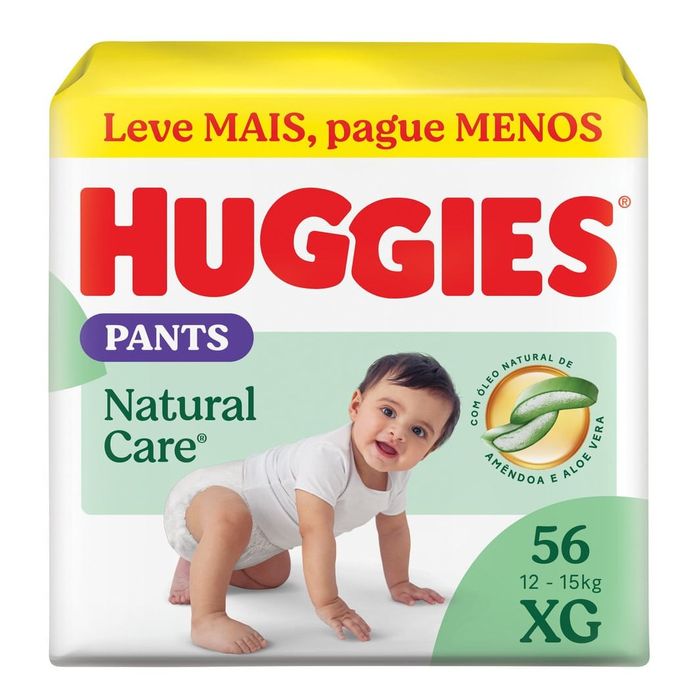 Huggies Fralda Pants Premium Natural Care XG - 56 Un