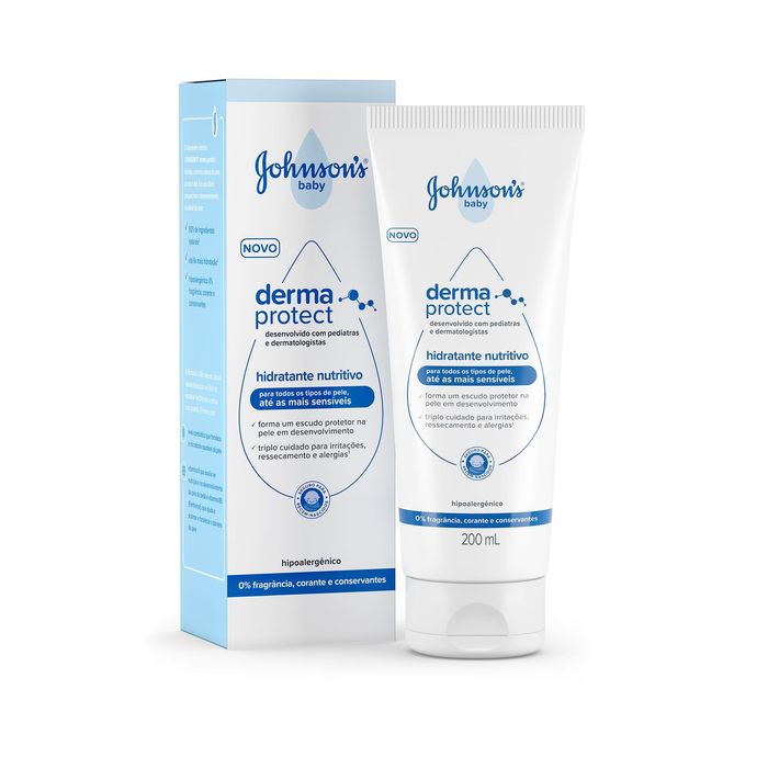 Loção Hidratante Infantil Johnson's Baby Derma Protect Bebê Nutritivo 200ml