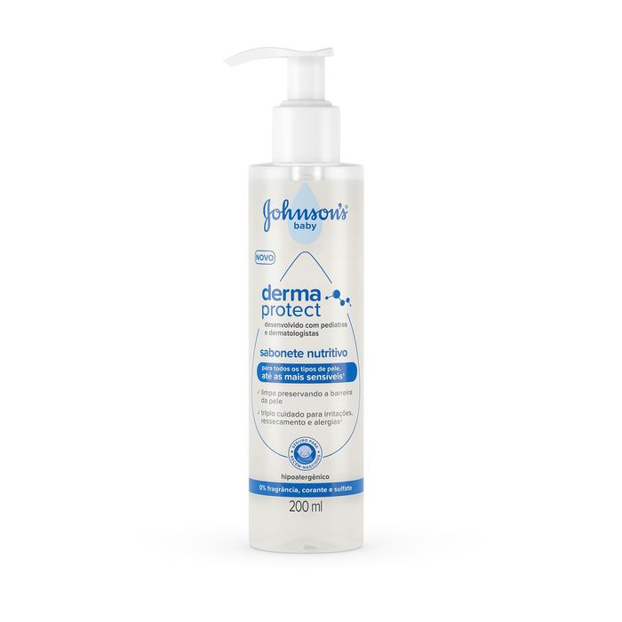 Sabonete Líquido Nutritivo Johnson's Baby Derma Protect Sem Fragrância 200ml