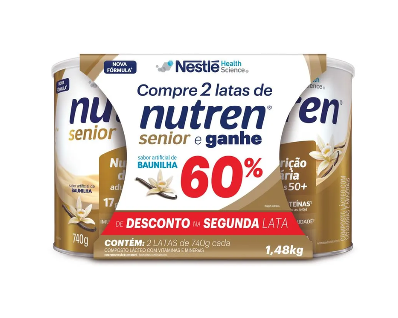 kit nutren senior sabor Baunilha 740g com 2 unidades