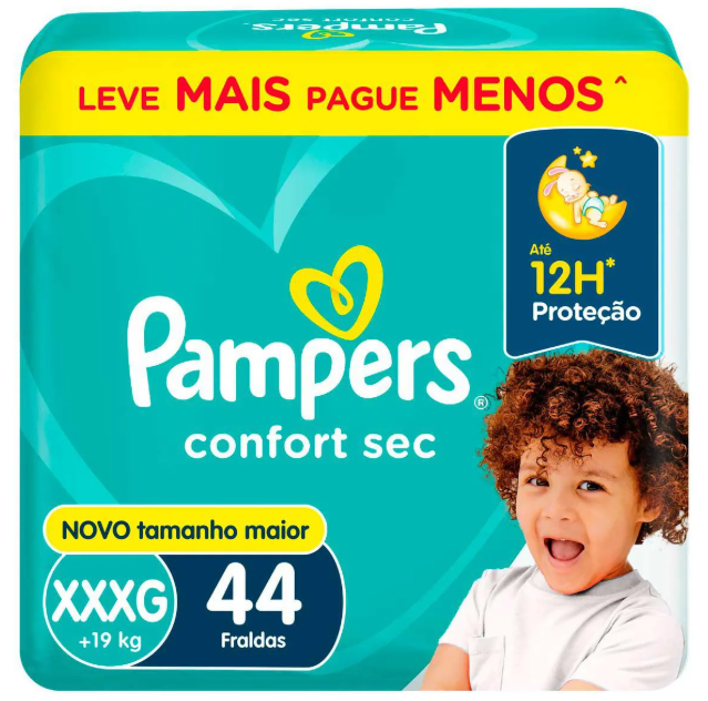 Fralda Pampers Confort Sec Xxxg 44 Unidades