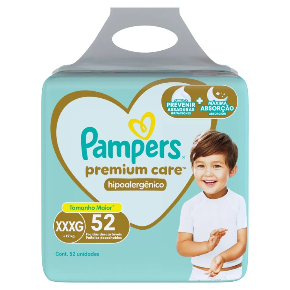 Fralda Pampers Premium Care Com 52 Unidades Tamanho Xxxg
